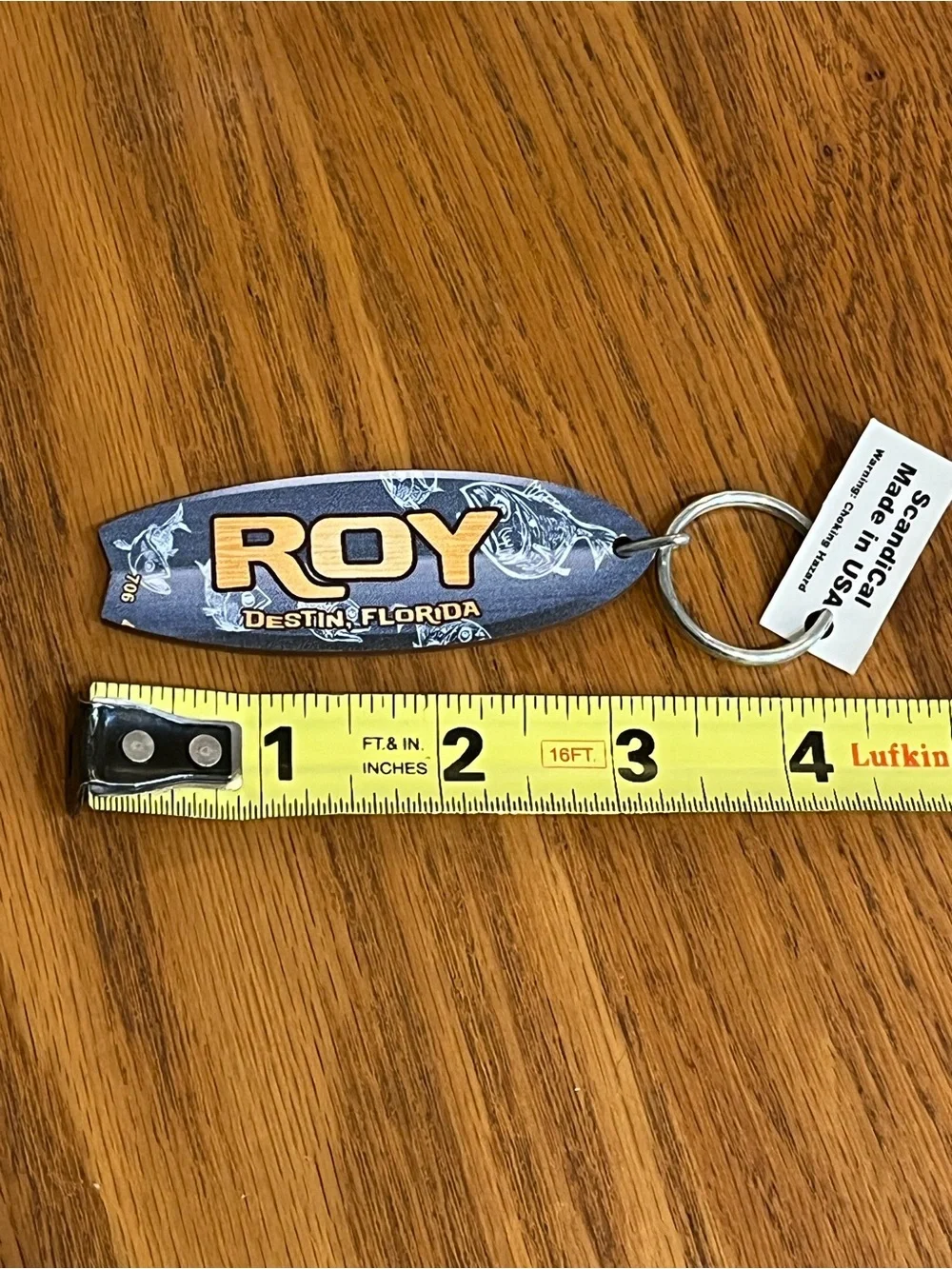 NWT Men’s Blue Surf Keychain - Destin, Florida - Personalized “ROY”